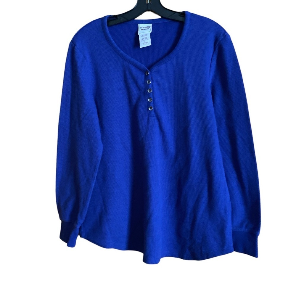 Scandia Woods thermal tee long sleeve cotton poly blend large blue